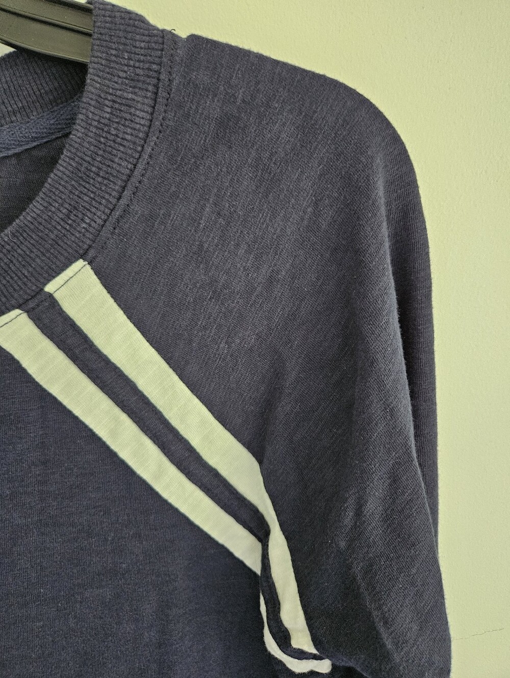 Evereve Top Athletic Stripe Long Sleeve Navy Top - Picture 3 of 5